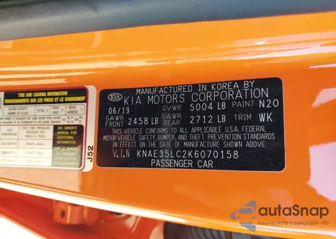 2019 Kia Stinger Gts z USA, uszkodzony, nr VIN KNAE35LC2K6070158